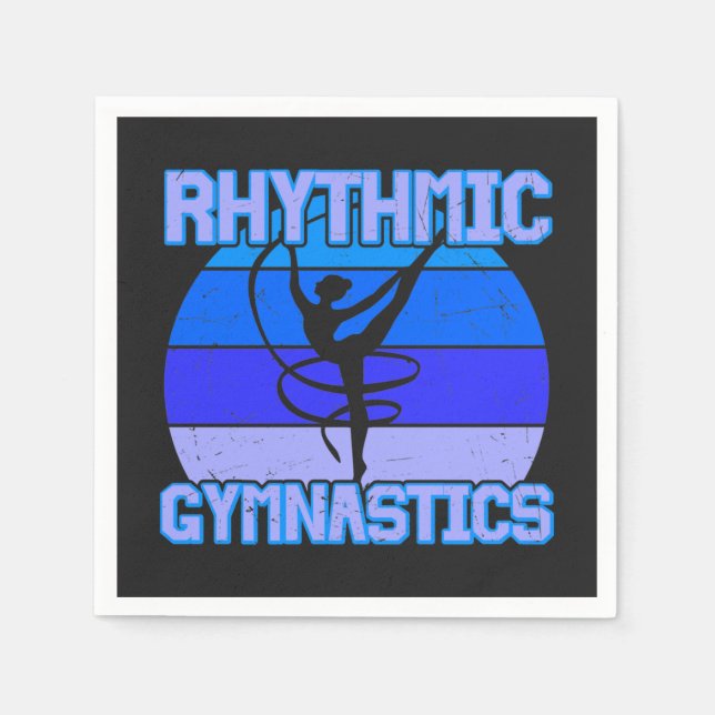 Rhythmic Gymnastics Distressed in Blue / Purple    Napkins (Front)