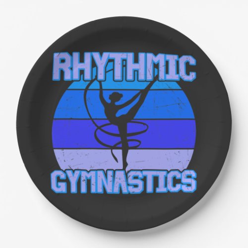 Rhythmic Gymnastics Distressed in Blue  Purple    Paper Plates