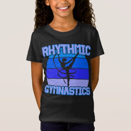 Rhythmic Gymnastics Distressed in Blue  Purple T_Shirt