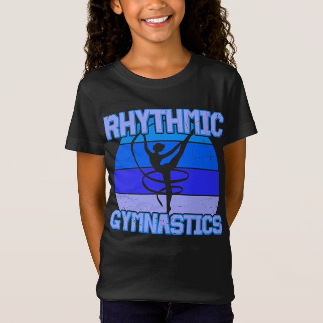 Rhythmic Gymnastics Distressed in Blue / Purple T-Shirt (Front)