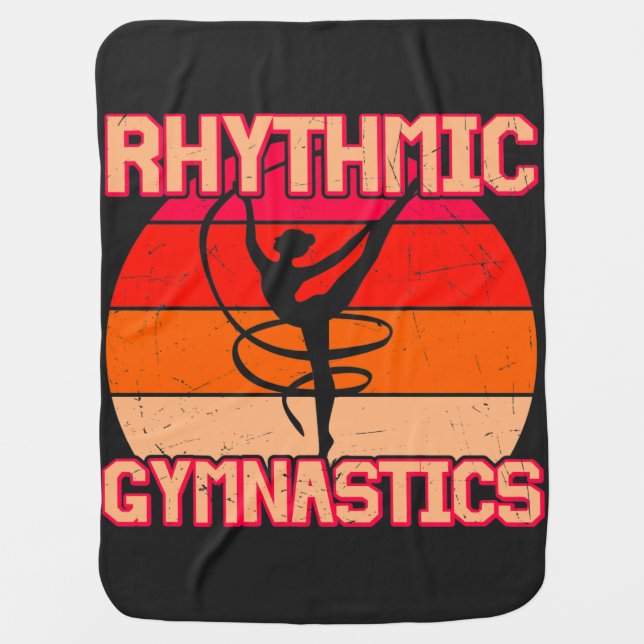 Rhythmic Gymnastics Distressed Orange and Red    Baby Blanket (Front)