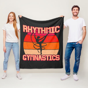 Rhythmic Gymnastics Distressed Orange and Red Fleece Blanket