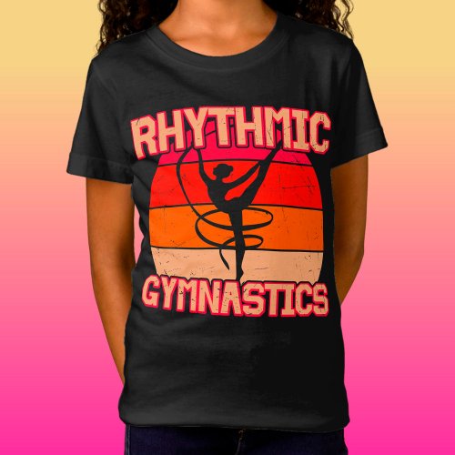 Rhythmic Gymnastics Distressed Orange and Red T_Shirt