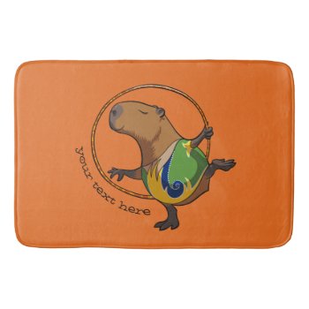 Rhythmic Gymnastics Hoop Cute Cartoon Capybara Bathroom Mat by NoodleWings at Zazzle