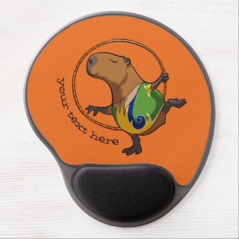 Rhythmic Gymnastics Hoop Cute Cartoon Capybara  Gel Mouse Pad by NoodleWings at Zazzle