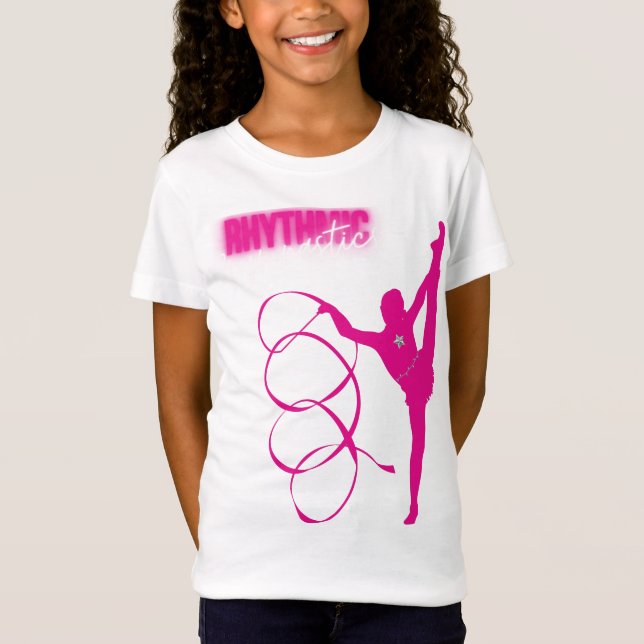 Rhythmic Gymnastics Hot Pink T-Shirt (Front)