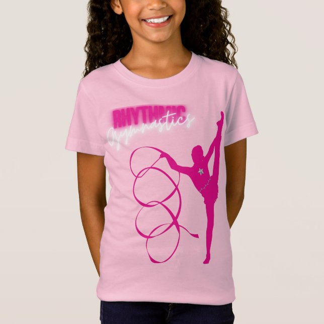Rhythmic Gymnastics Hot Pink T-Shirt (Front)