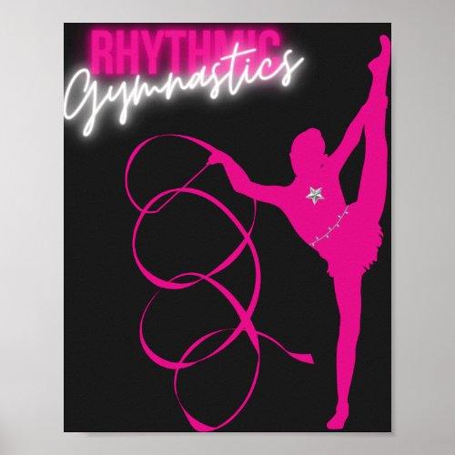 Rhythmic Gymnastics Hot Pink T_Shirt Poster