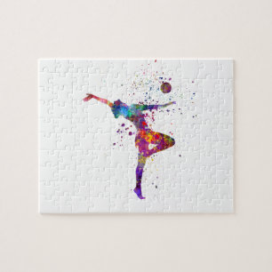 Rhythmic gymnastics in watercolor jigsaw puzzle