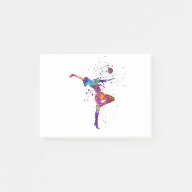 Rhythmic gymnastics in watercolor post-it notes (Front)