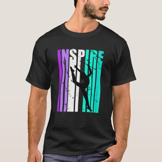 Rhythmic Gymnastics Inspire Baton Twirler Girls Wo T-Shirt (Front)