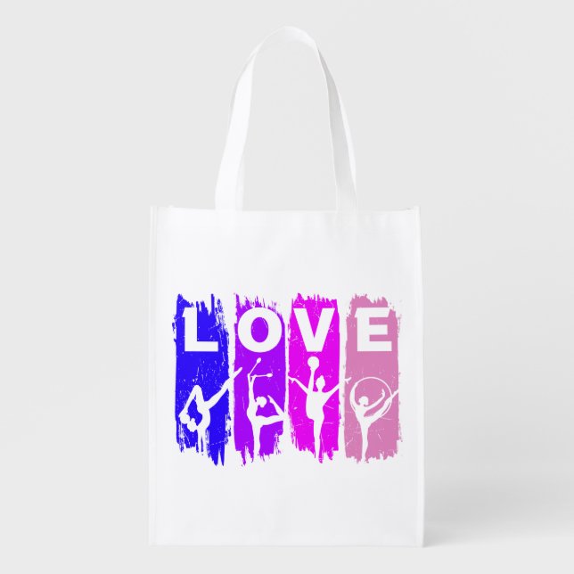 Rhythmic Gymnastics Love   Grocery Bag (Front)