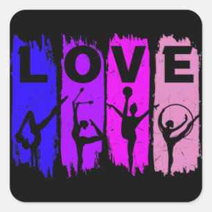 Rhythmic Gymnastics Love Square Sticker