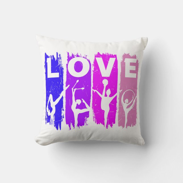 Rhythmic Gymnastics Love   Throw Pillow (Front)