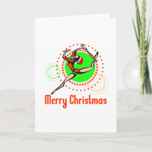Rhythmic Gymnastics Merry Christmas Holiday Card