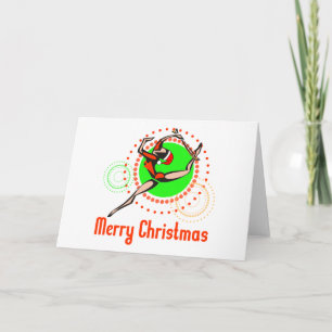 Rhythmic Gymnastics Merry Christmas Holiday Card