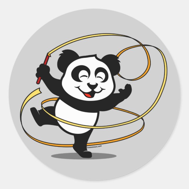 Rhythmic Gymnastics Panda Classic Round Sticker (Front)