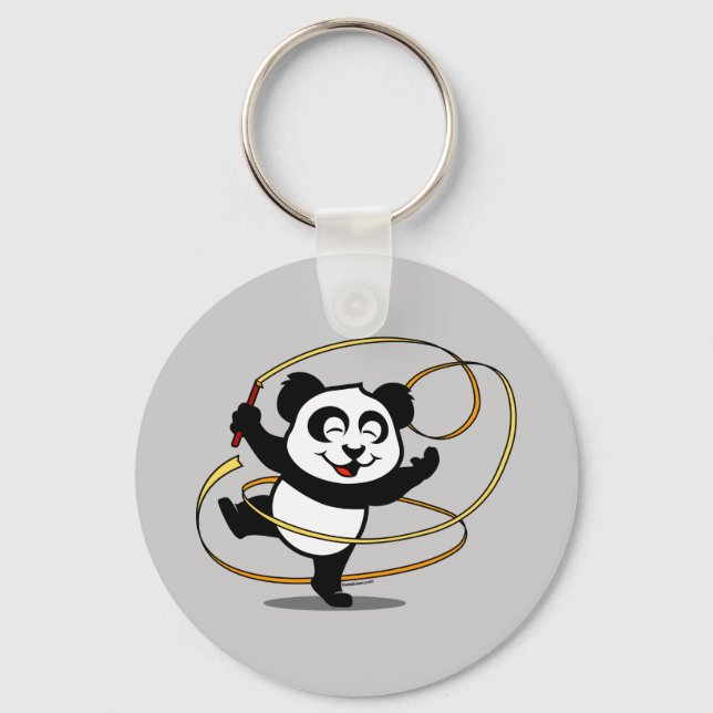 Rhythmic Gymnastics Panda Keychain (Front)