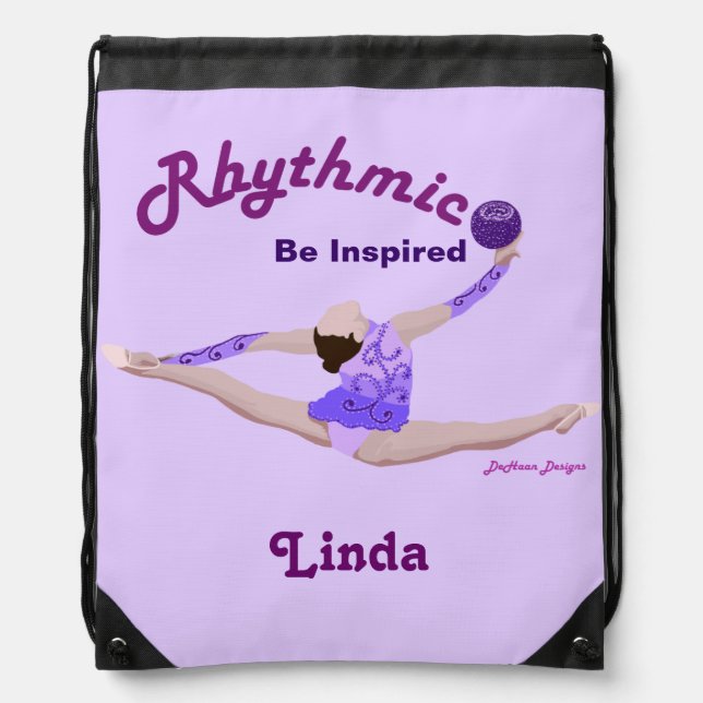 Rhythmic Gymnastics Personalized Bakcpack Drawstring Bag (Front)