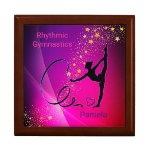 Rhythmic Gymnastics Pink & Purple Gold Stars Gift Box