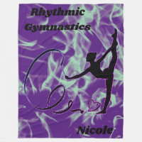 Rhythmic Gymnastics Purple and Mint Swirl  Fleece Blanket