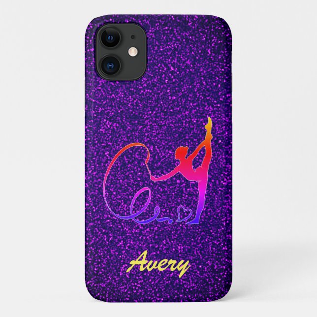 Rhythmic Gymnastics Purple Sparkle Case-Mate iPhone Case (Back)