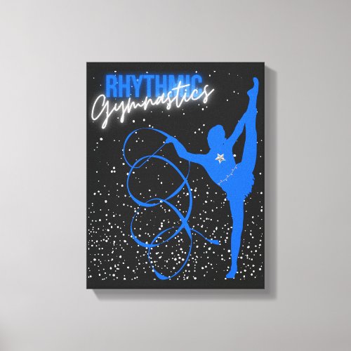 Rhythmic Gymnastics Ribbon and Stars  Canvas Print