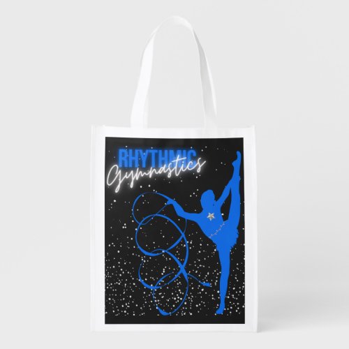 Rhythmic Gymnastics Ribbon and Stars  Grocery Bag