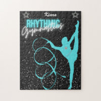 Rhythmic Gymnastics Ribbon and Stars   Jigsaw Puzzle