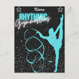 Rhythmic Gymnastics Ribbon and Stars    Postcard