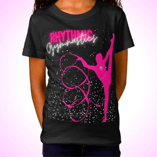 Rhythmic Gymnastics Ribbon and Stars T_Shirt