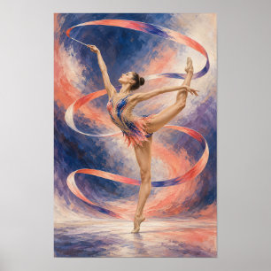 Rhythmic Gymnastics Ribbon Dance – Elegant Waterco Poster