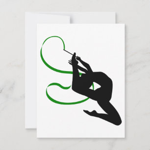 Rhythmic Gymnastics Ribbon Dancer Silhouette Invitation