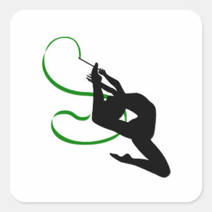 Rhythmic Gymnastics Ribbon Dancer Silhouette Sticker