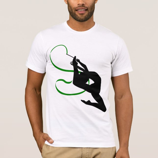 Rhythmic Gymnastics Ribbon Dancer Silhouette T-Shirt (Front)