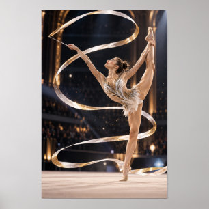 Rhythmic Gymnastics Ribbon Female Gymnast Performa Poster