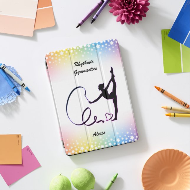 Rhythmic Gymnastics Ribbon Stars iPad Pro Cover (Desk)