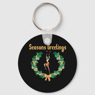 Rhythmic Gymnastics Seasons Greetings Keychain