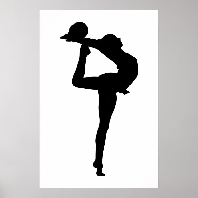 Rhythmic Gymnastics Silhouette Poster (Front)