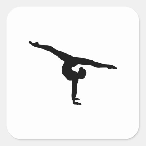 Rhythmic Gymnastics Silhouette Square Sticker