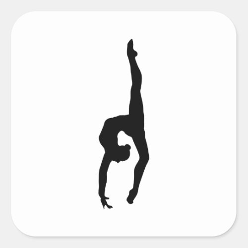 Rhythmic Gymnastics Silhouette Square Sticker