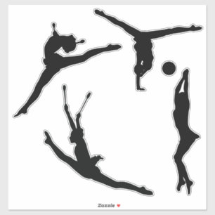 Rhythmic Gymnastics Silhouette Sticker