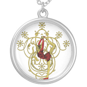 rhythmic gymnatics silver plated necklace