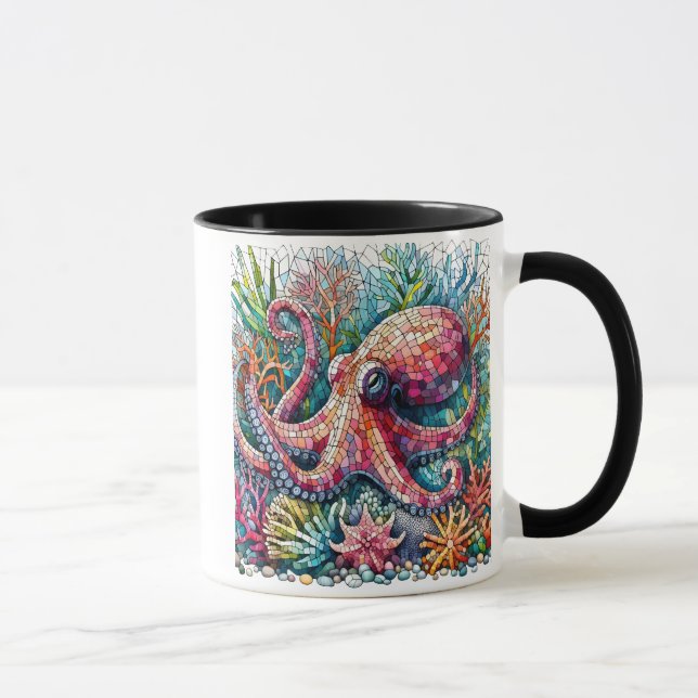 Rhythmic Octopus Jamming on Drums Mug (Right)