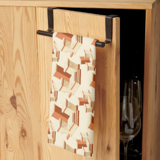 Rhythmic stack of marble pedestals and steps kitchen towel