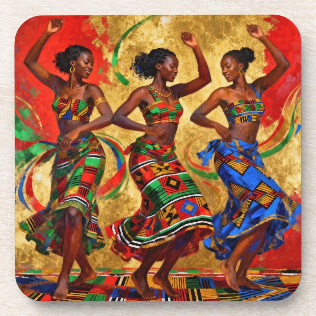 Rhythms in Colour – Black History Celebration Beverage Coaster (Front)