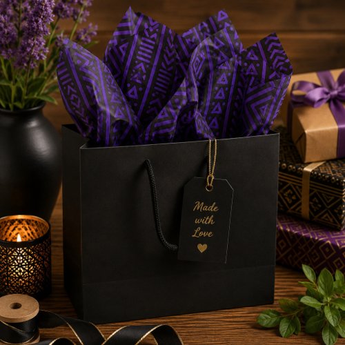 Rhythms of Africa Purple &amp; Black  Tissue Paper