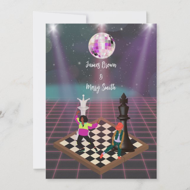 Rhythms of Love Dance of Royalty Disco Wedding  Invitation (Front)
