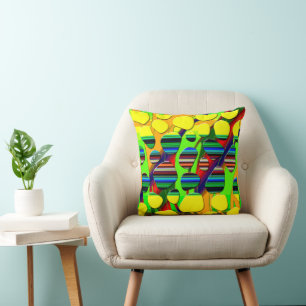 Rhythms of the Wild: Afrocentric Collage  Throw Pillow
