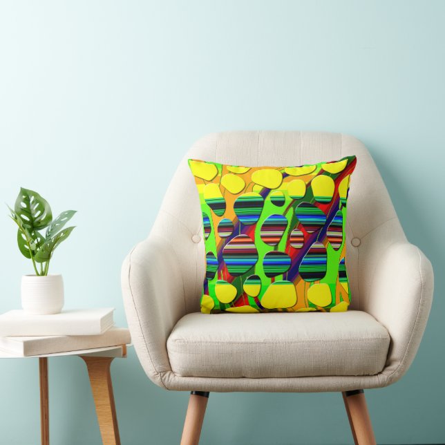 Rhythms of the Wild: Afrocentric Collage  Throw Pillow (Chair)